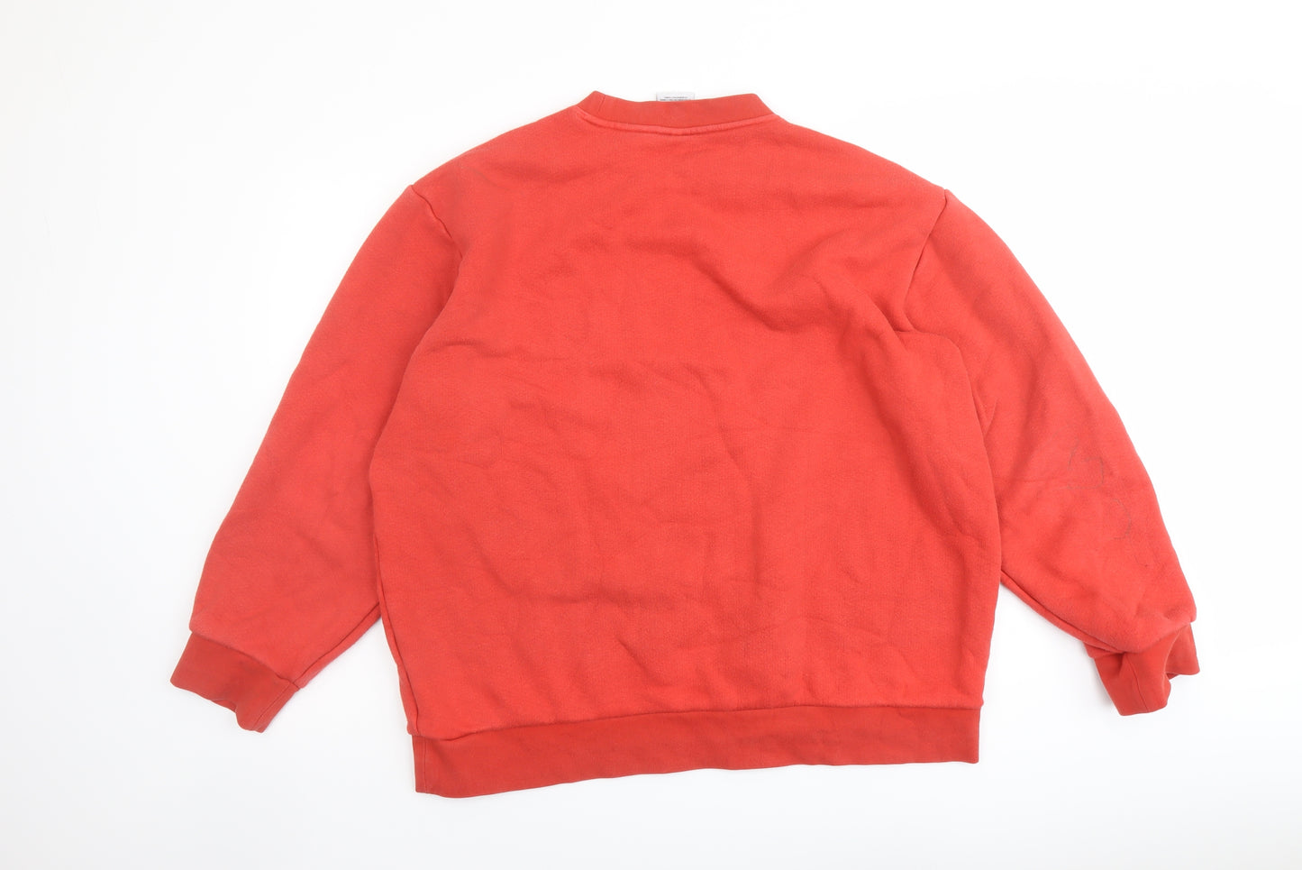 adidas Mens Red Cotton Pullover Sweatshirt Size L - Adidas Adventure Bear