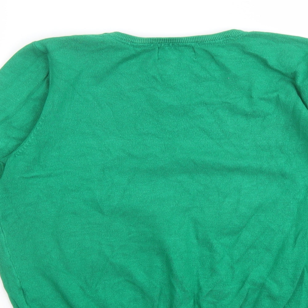 Lindy Bop Womens Green Round Neck Viscose Pullover Jumper Size M