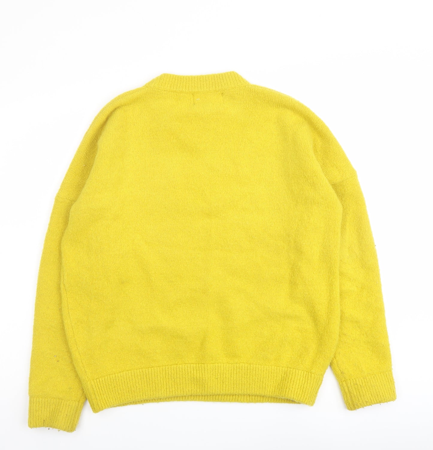 NEXT Womens Yellow Round Neck Acrylic Pullover Jumper Size S - Head In The Clouds