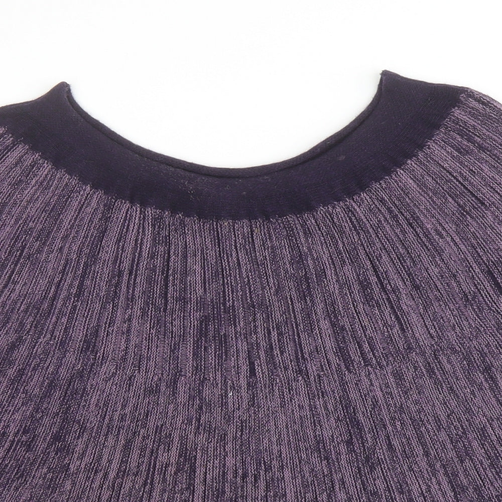 Per Una Womens Purple Boat Neck Cotton Pullover Jumper Size L