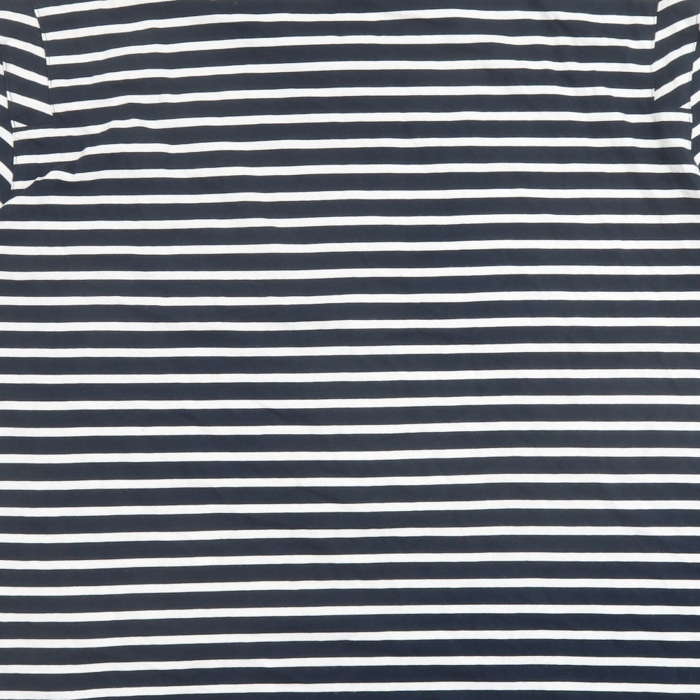 Ted Baker Womens Blue Striped Cotton Basic T-Shirt Size 18 Round Neck
