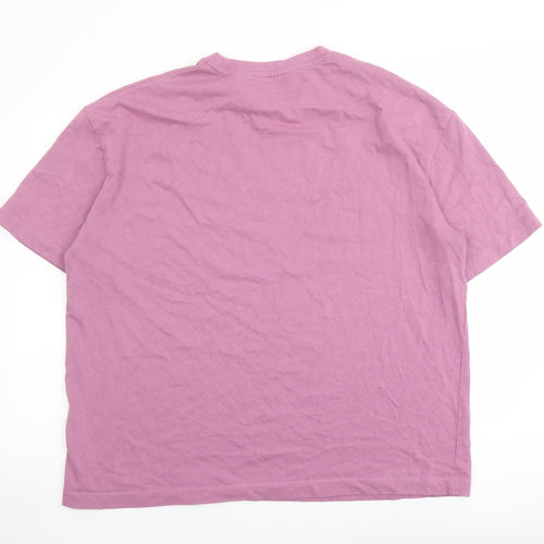 NEXT Mens Purple Cotton T-Shirt Size XL Round Neck