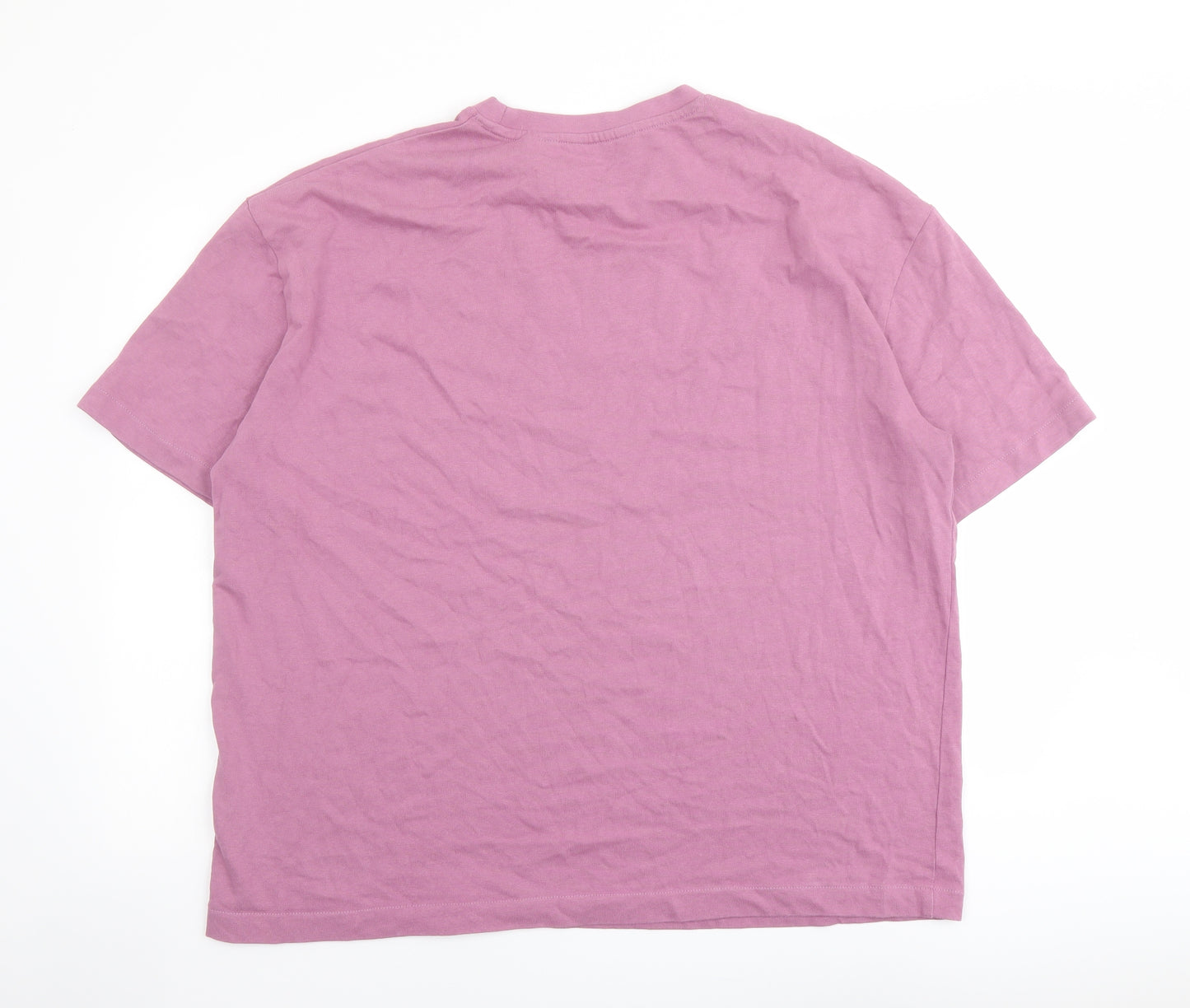 NEXT Mens Purple Cotton T-Shirt Size XL Round Neck