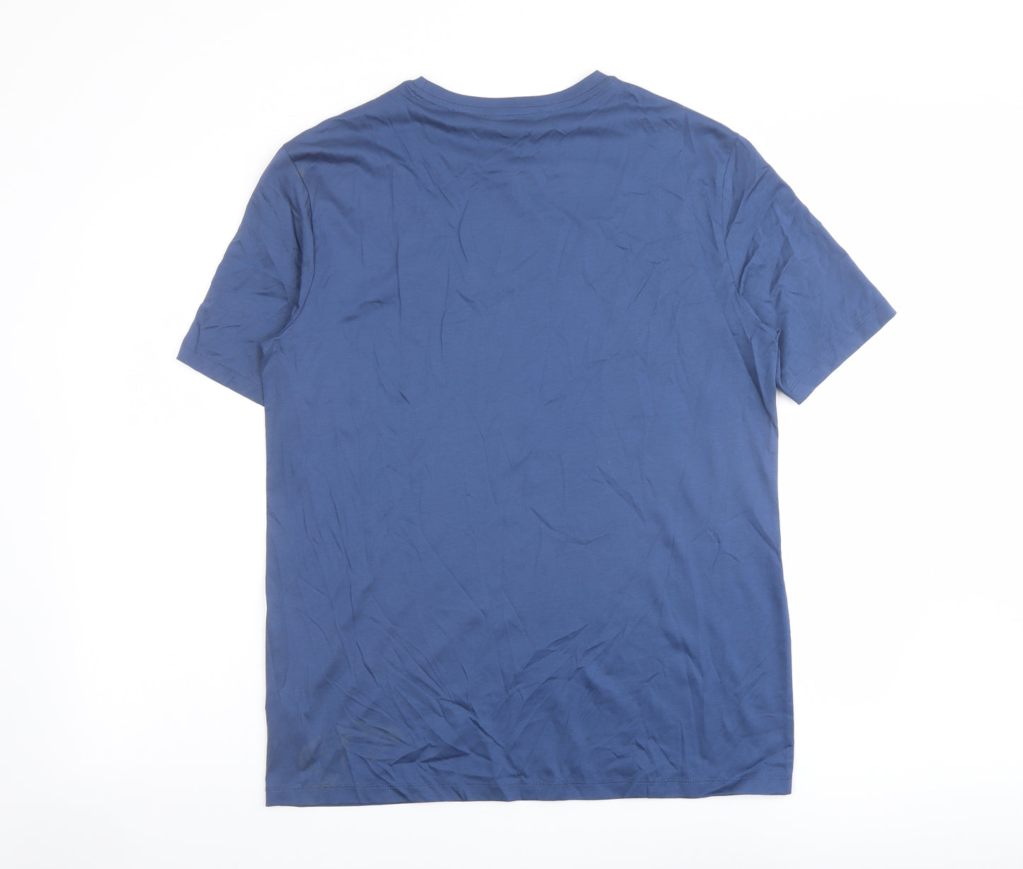 Autograph Mens Blue Cotton T-Shirt Size M Crew Neck