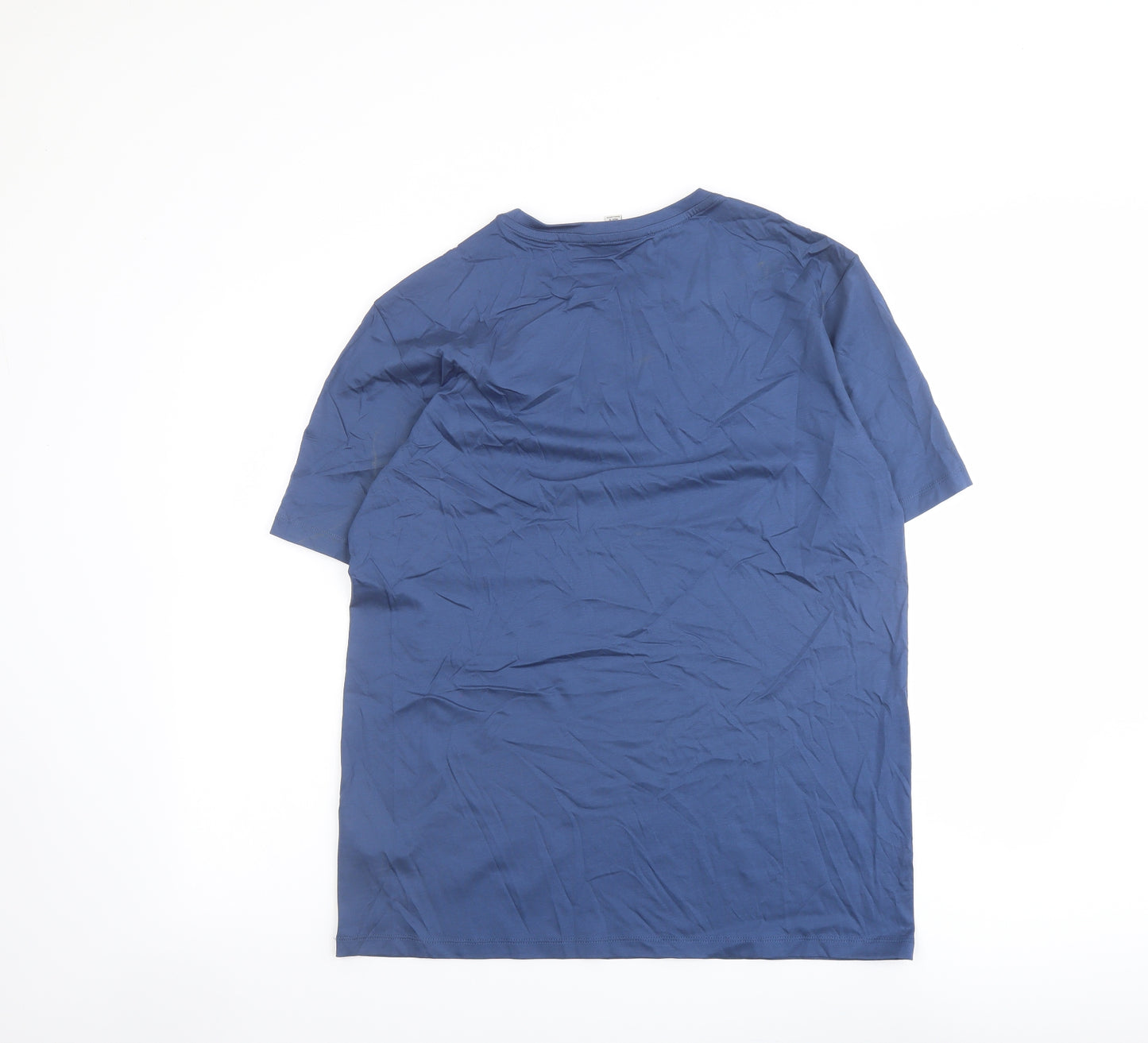 Autograph Mens Blue Cotton T-Shirt Size M Crew Neck