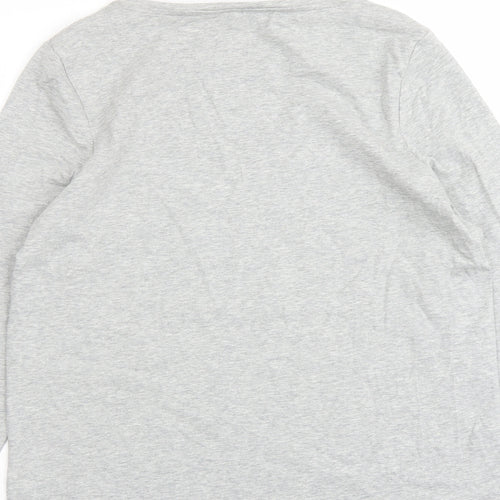 Marks and Spencer Womens Grey Cotton Basic T-Shirt Size 16 Round Neck