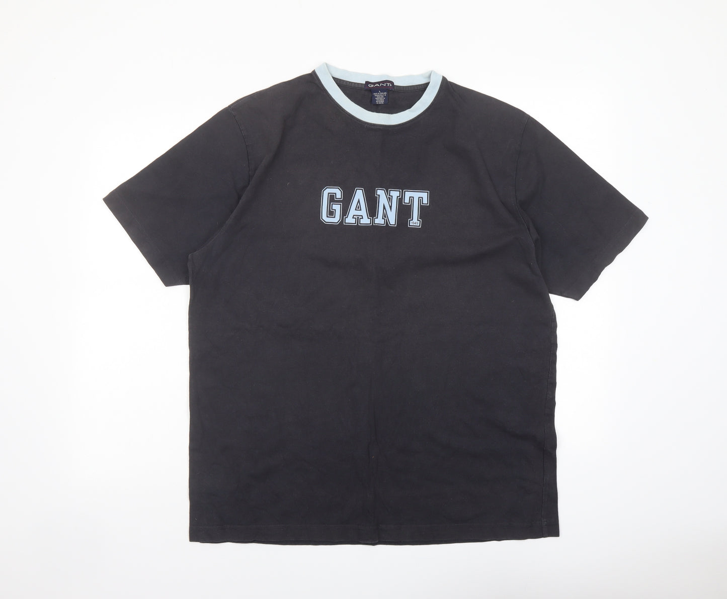 GANT Mens Grey Cotton T-Shirt Size L Crew Neck
