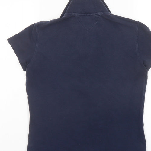 Tommy Hilfiger Womens Blue Cotton Basic Polo Size S Collared