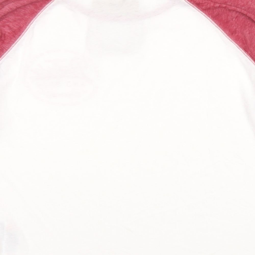 New Look Womens White Polyester Basic T-Shirt Size 16 Round Neck - Logo