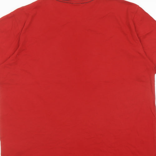 Esprit Mens Red Cotton T-Shirt Size XL Crew Neck