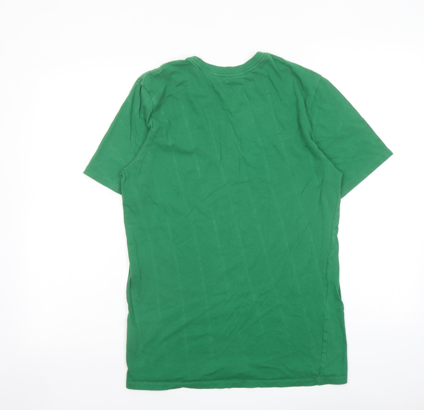 Nike Womens Green Cotton Basic T-Shirt Size M Round Neck - Unisex