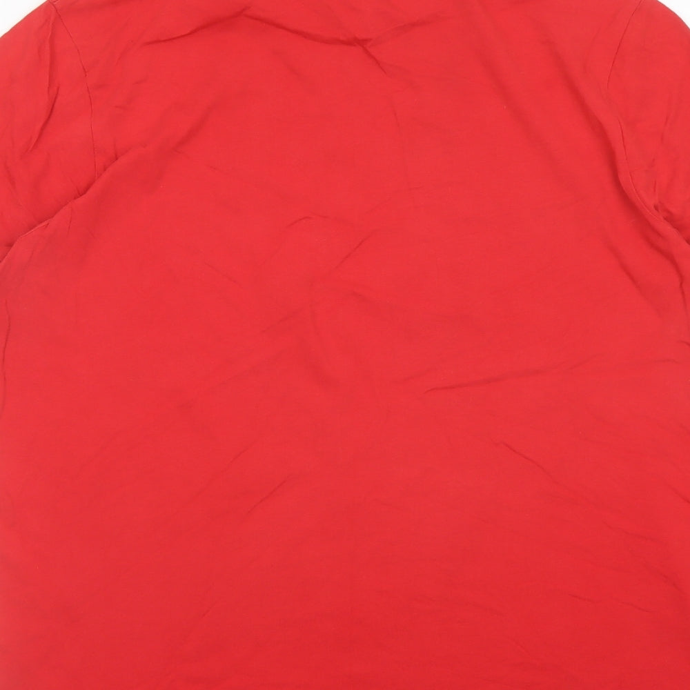ellesse Mens Red Cotton T-Shirt Size XL Crew Neck