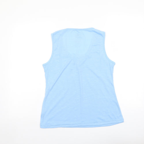 Mountain Warehouse Womens Blue Polyester Basic Tank Size 12 Scoop Neck - IsoCool, Quick Drying, Breathable, UV Protection