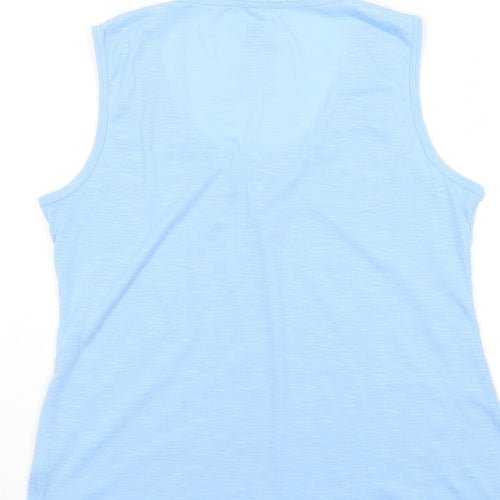 Mountain Warehouse Womens Blue Polyester Basic Tank Size 12 Scoop Neck - IsoCool, Quick Drying, Breathable, UV Protection