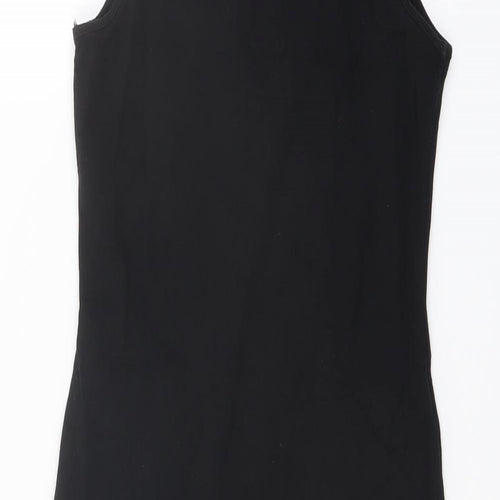 Miss Selfridge Womens Black Polyester Tank Dress Size 12 Round Neck Pullover