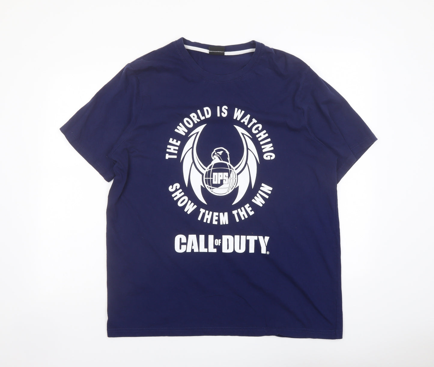 Call of Duty Mens Blue Cotton T-Shirt Size XL Crew Neck