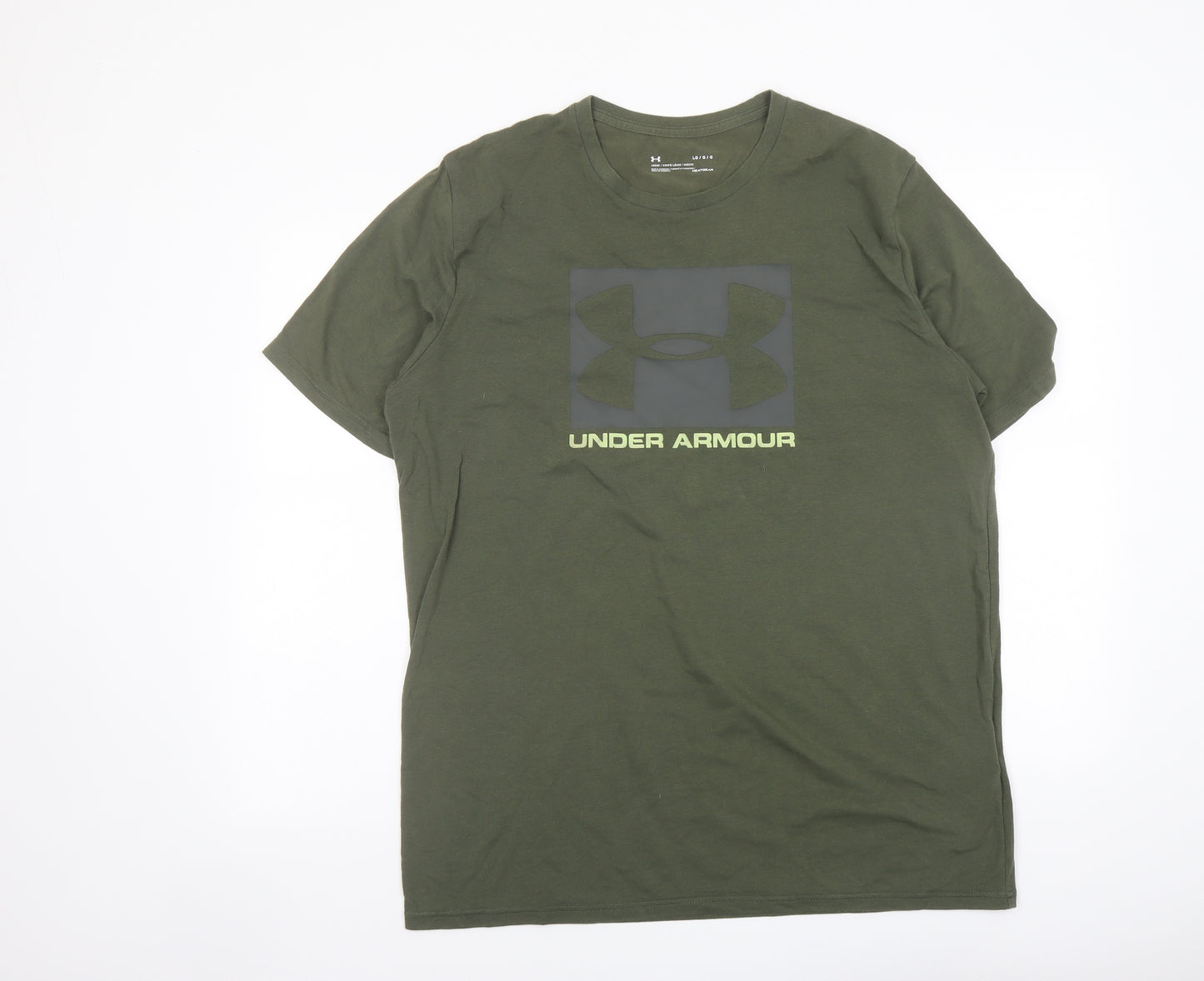 Under armour Mens Green Cotton T-Shirt Size L Crew Neck