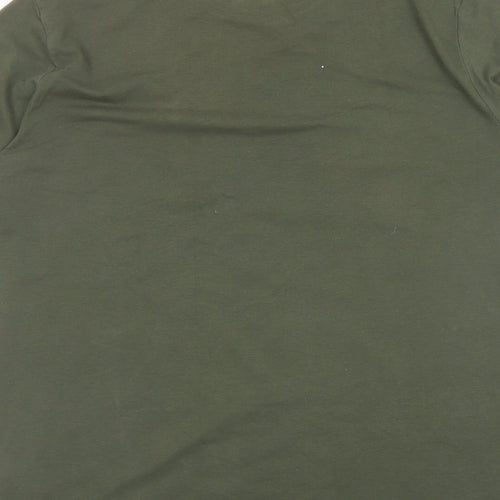 Under armour Mens Green Cotton T-Shirt Size L Crew Neck