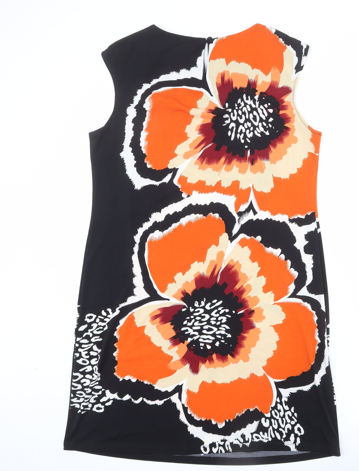 Wallis Womens Black Polyester Shift Size M Round Neck Button - Floral Print