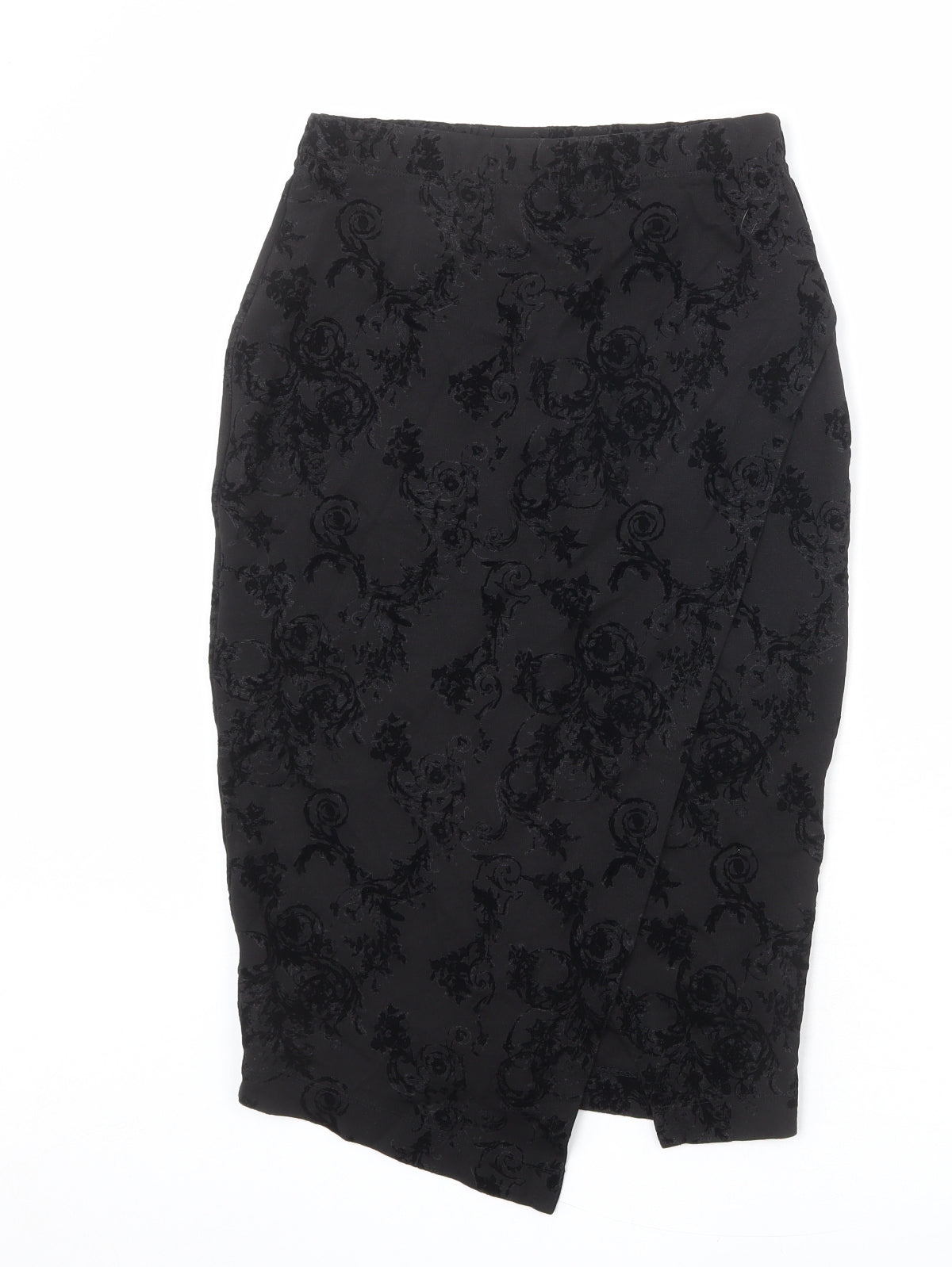 NEXT Womens Black Geometric Polyester Straight & Pencil Skirt Size 10