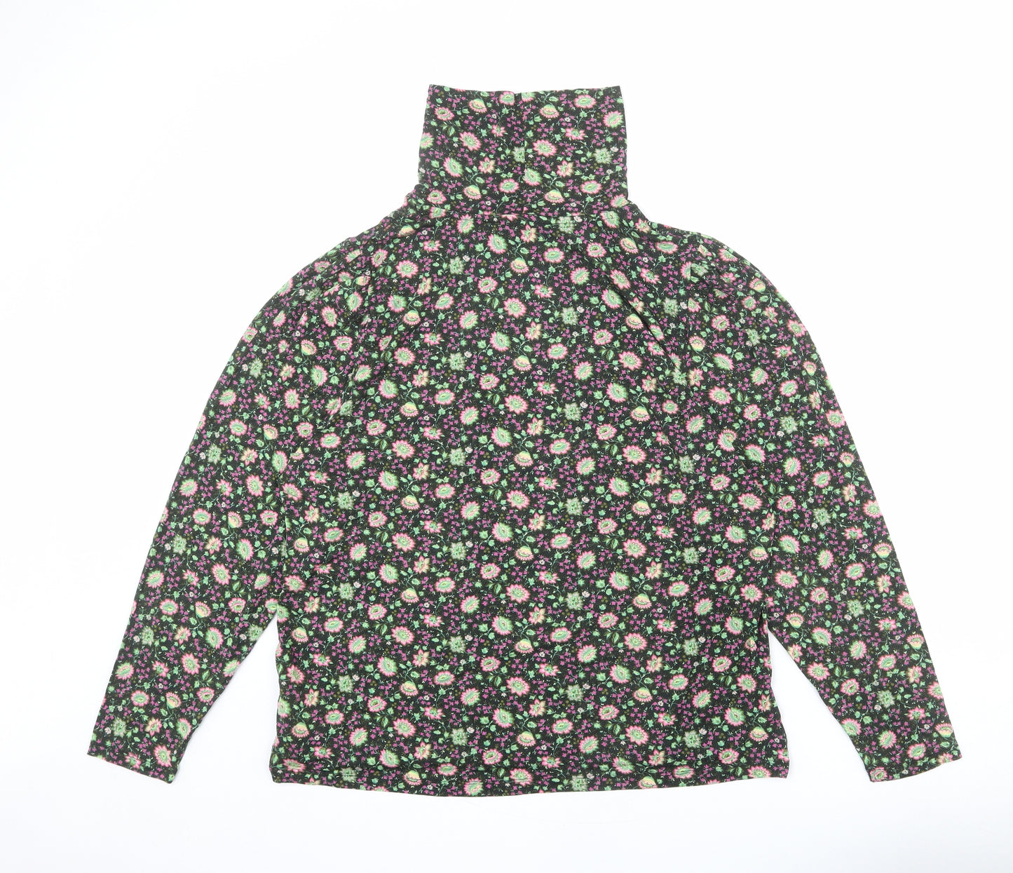 Per Una Womens Multicoloured Floral Modal Basic T-Shirt Size 22 Roll Neck