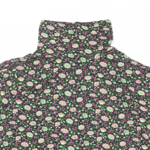 Per Una Womens Multicoloured Floral Modal Basic T-Shirt Size 22 Roll Neck