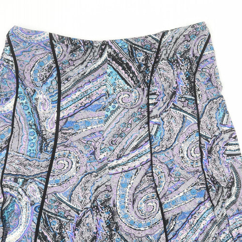 Per Una Womens Multicoloured Geometric Viscose A-Line Skirt Size 20