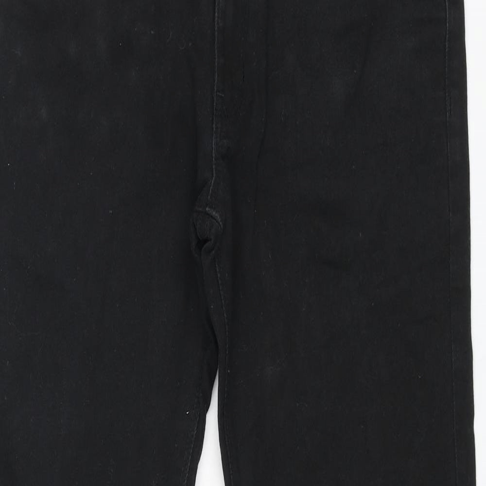 Marks and Spencer Mens Black Cotton Skinny Jeans Size 32 in L33 in Regular Button
