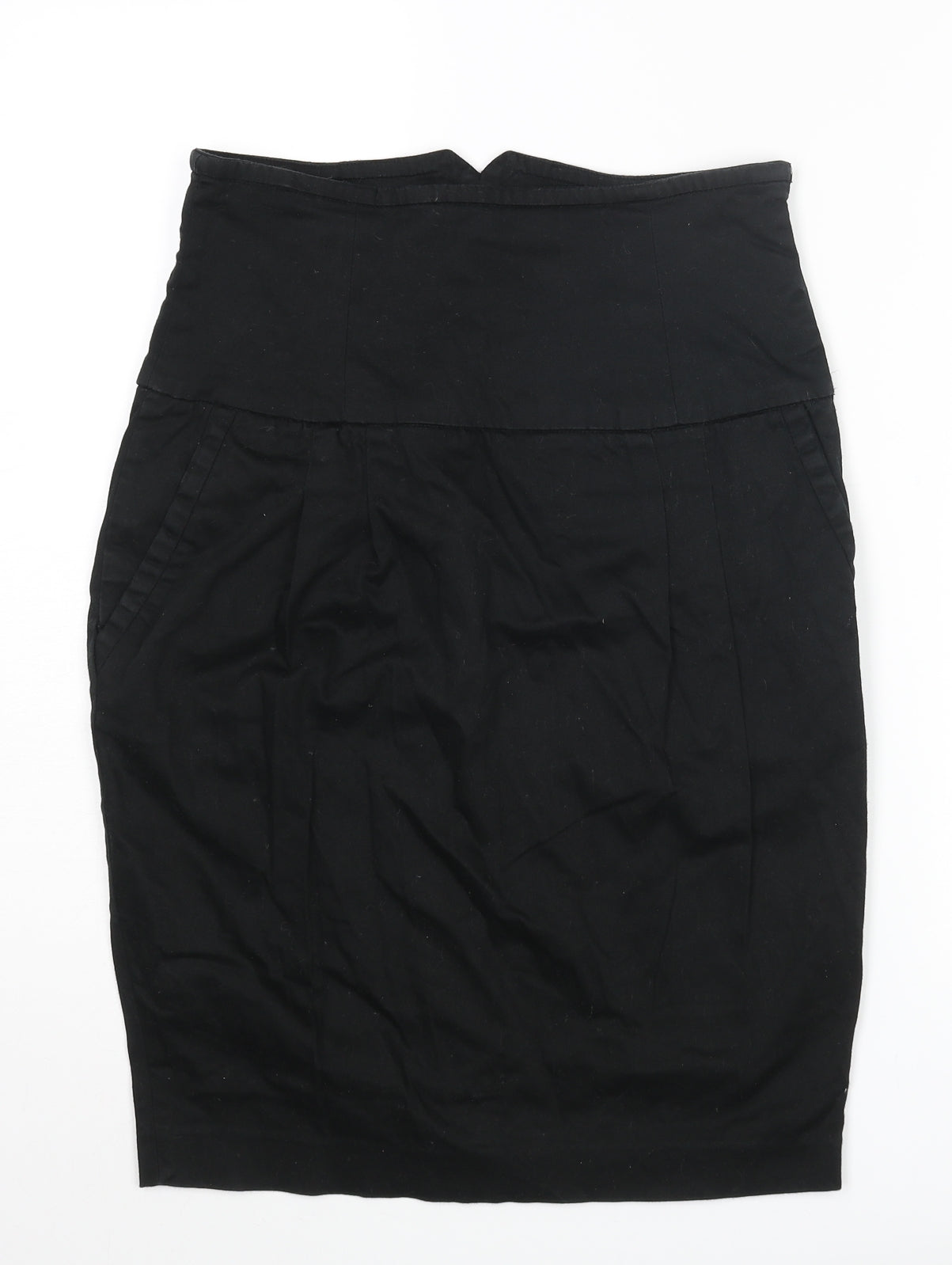RESERVED Womens Black Polyester Straight & Pencil Skirt Size 10 Zip