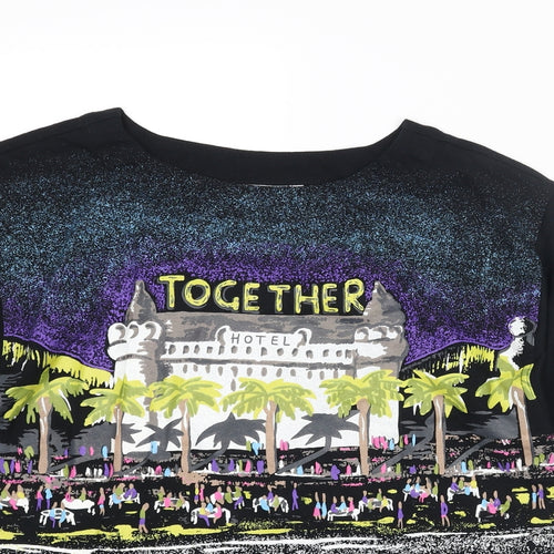 Together Womens Black Cotton Basic T-Shirt Size 8 Round Neck - Size 8-10, Together Hotel
