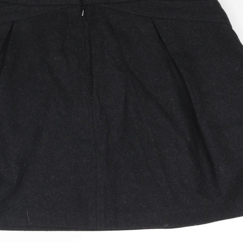 NEXT Womens Black Wool A-Line Skirt Size 8 Zip