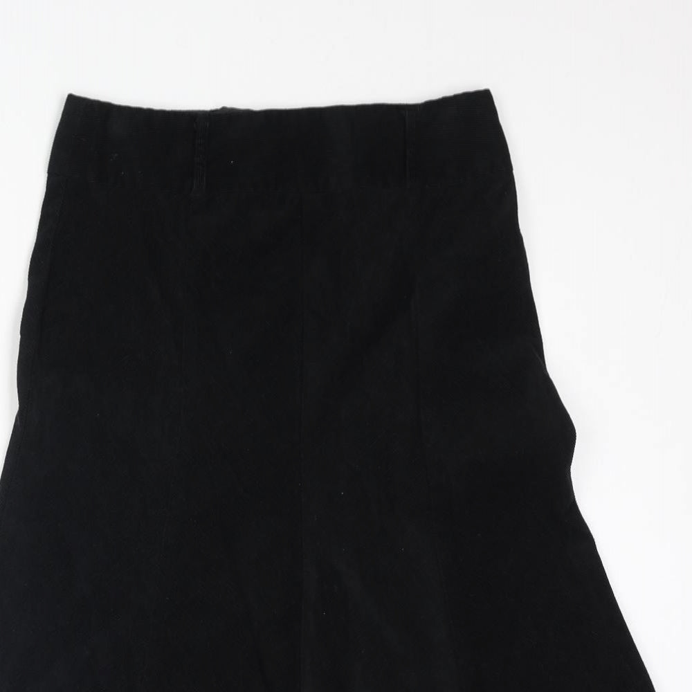 Dorothy Perkins Womens Black Polyester A-Line Skirt Size 6 Zip