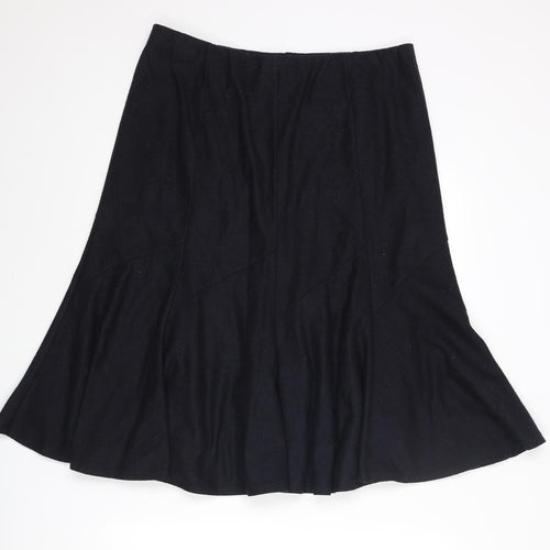 Viyella Womens Blue Wool A-Line Skirt Size 14