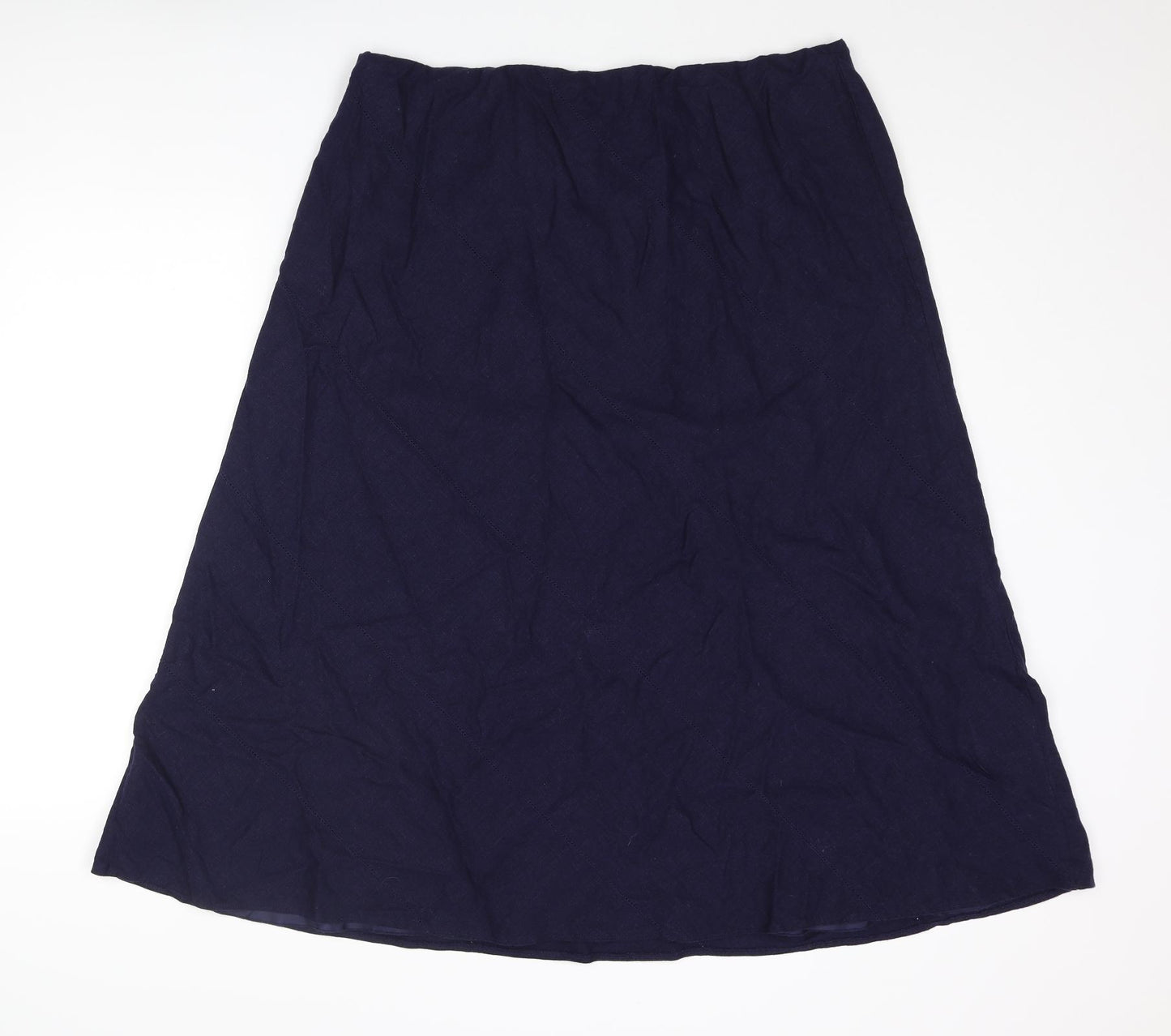 Marks and Spencer Womens Blue Linen A-Line Skirt Size 18