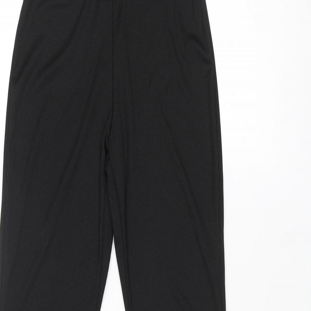 PRETTYLITTLETHING Womens Black Polyester Trousers Size 8 L34 in Regular - 20 Inch Waist