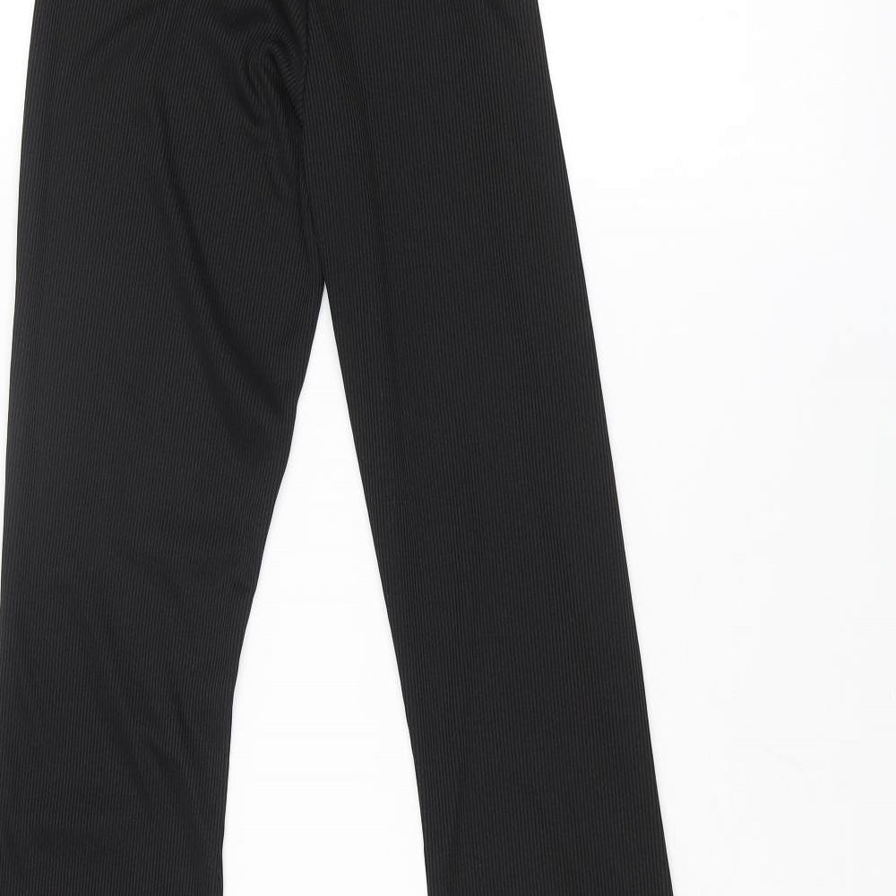 PRETTYLITTLETHING Womens Black Polyester Trousers Size 8 L34 in Regular - 20 Inch Waist