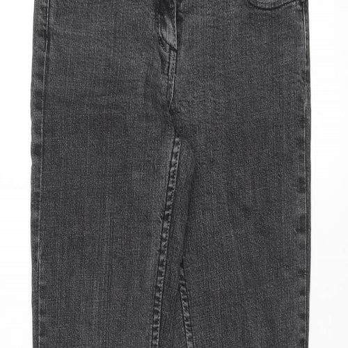 Denim & Co. Womens Black Cotton Bootcut Jeans Size 10 L29 in Regular Zip