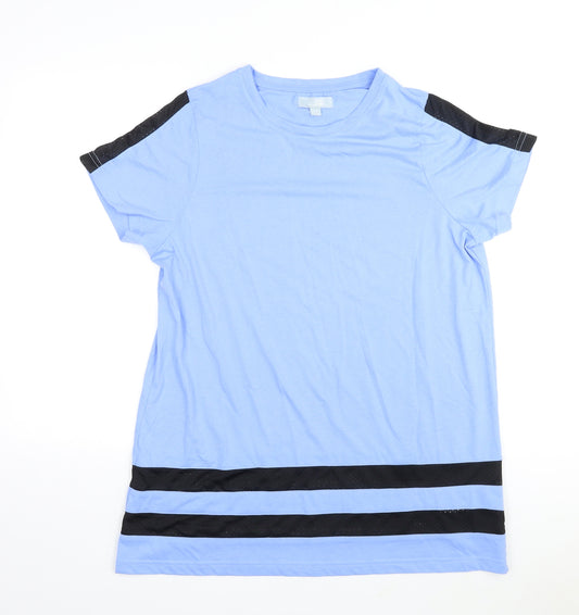 Capsule Leisure Womens Blue Cotton Tunic T-Shirt Size 16 Round Neck