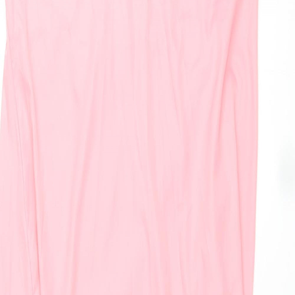 Zara Womens Pink Polyester Maxi Size S Halter Pullover - Backless