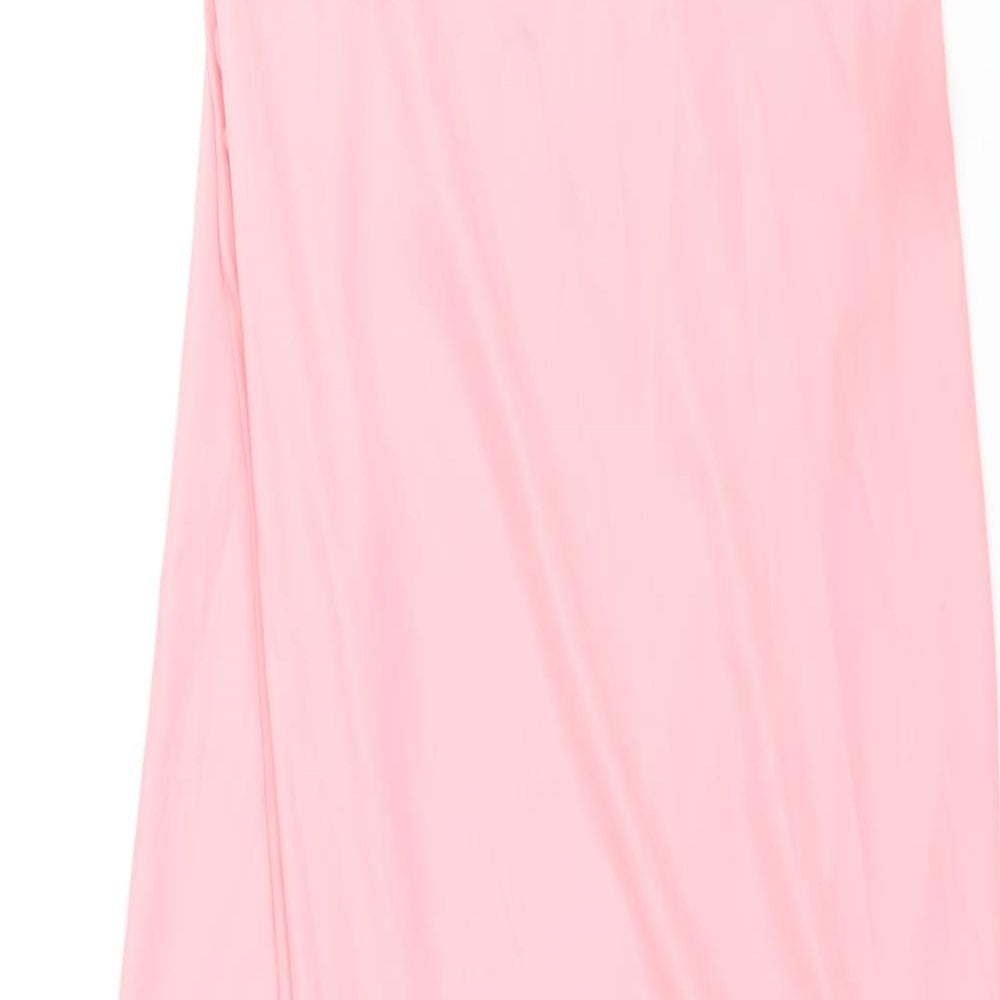 Zara Womens Pink Polyester Maxi Size S Halter Pullover - Backless