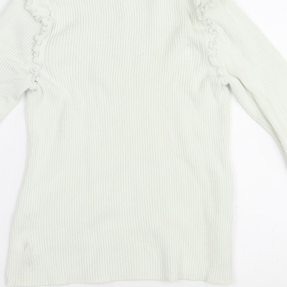River Island Womens Ivory High Neck Viscose Pullover Jumper Size 10