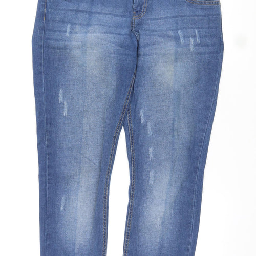 ESMARA Womens Blue Cotton Cropped Jeans Size 16 L26 in Regular Zip