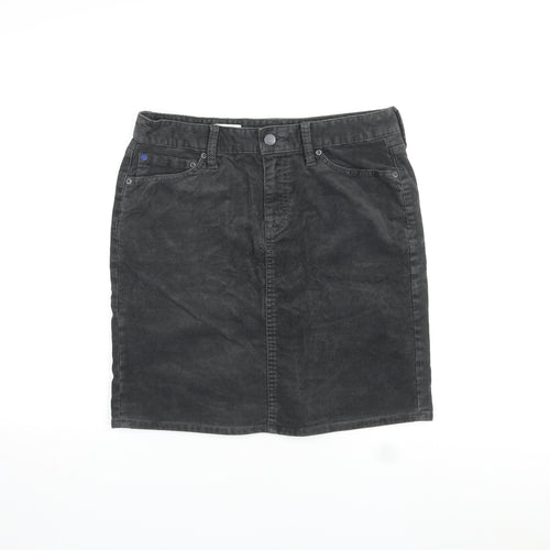 Gap Womens Black Cotton Mini Skirt Size 6 Zip