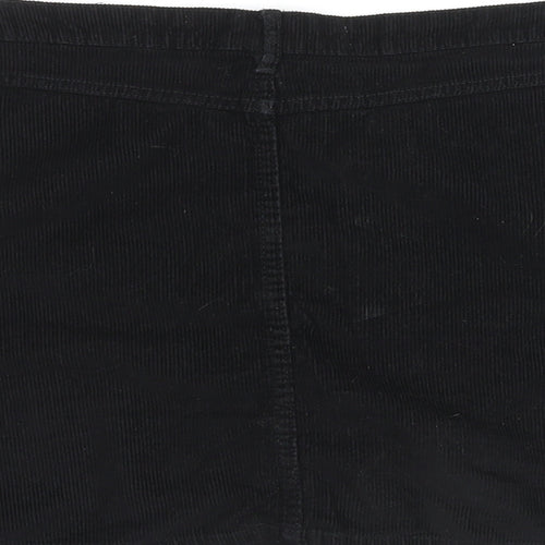 Denim & Co. Womens Black Cotton Mini Skirt Size 16 Zip