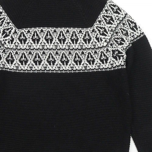 Marks and Spencer Mens Black Roll Neck Acrylic Pullover Jumper Size M Long Sleeve