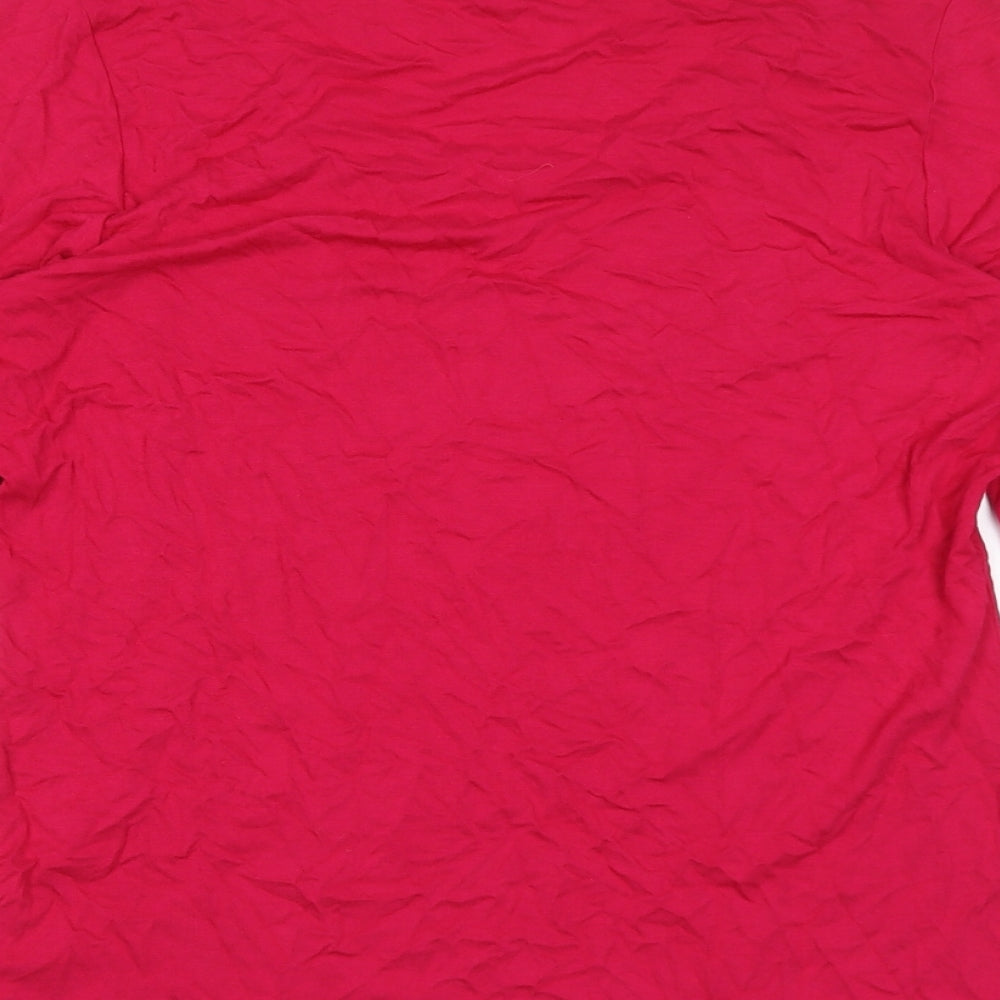 Per Una Womens Pink Viscose Basic T-Shirt Size 14 Round Neck