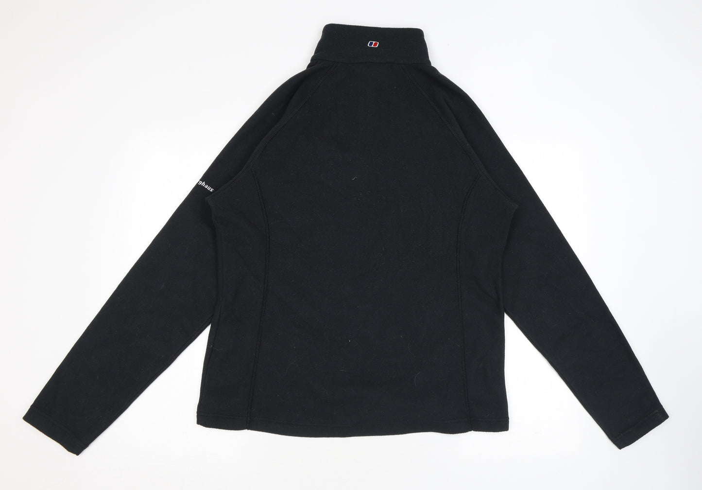 Berghaus Womens Black Polyester Pullover Sweatshirt Size 16 Zip - Sleeve Logo 1/4 Zip