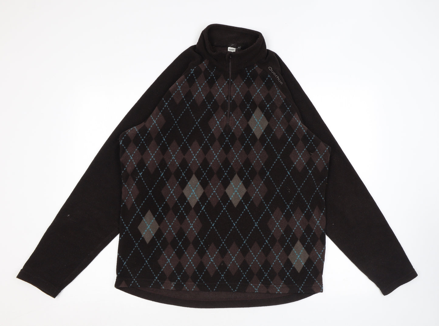 DECATHLON Mens Brown Geometric Polyester Pullover Sweatshirt Size L