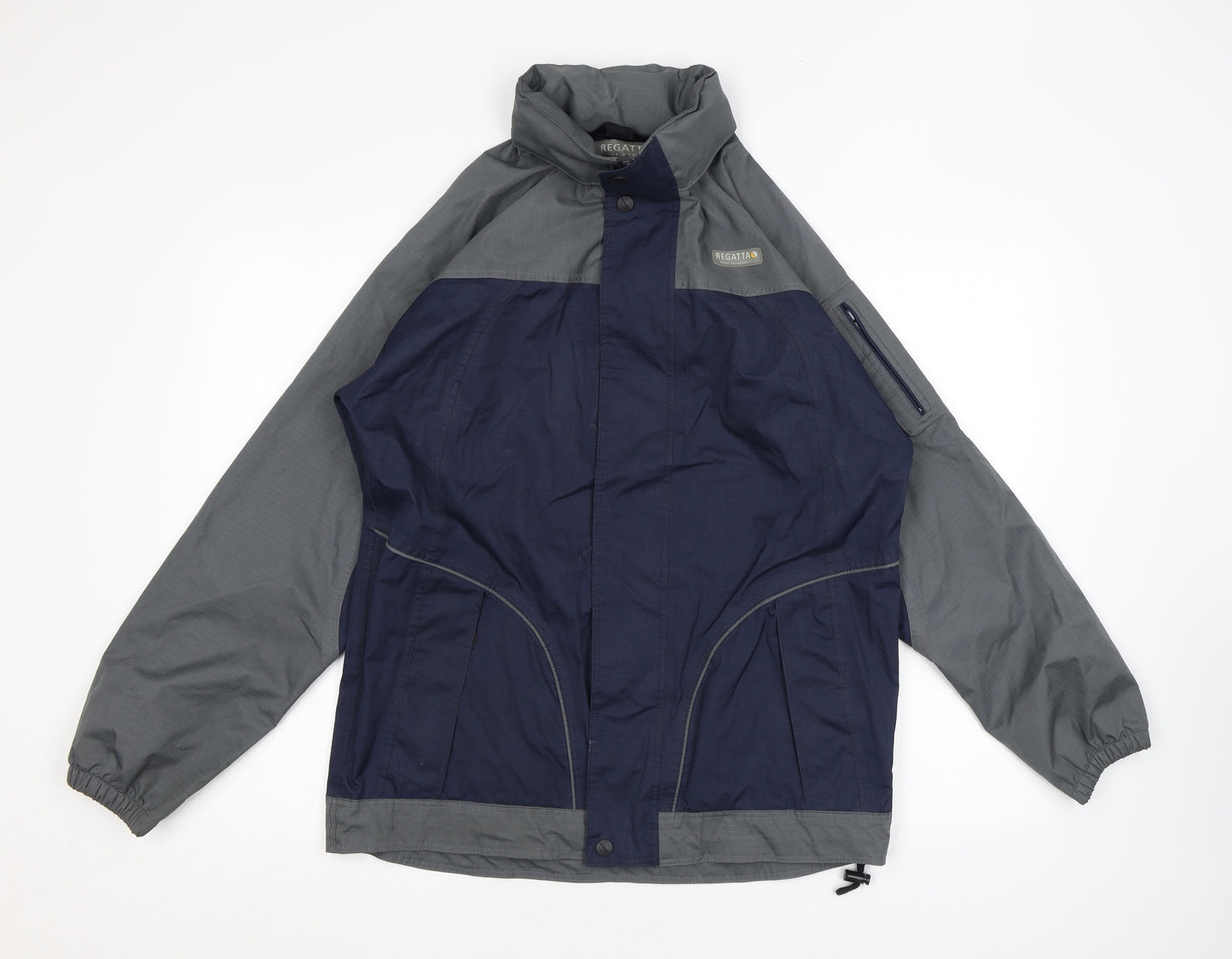 Regatta Womens Grey Windbreaker Coat Size 10 Zip - Colourblock