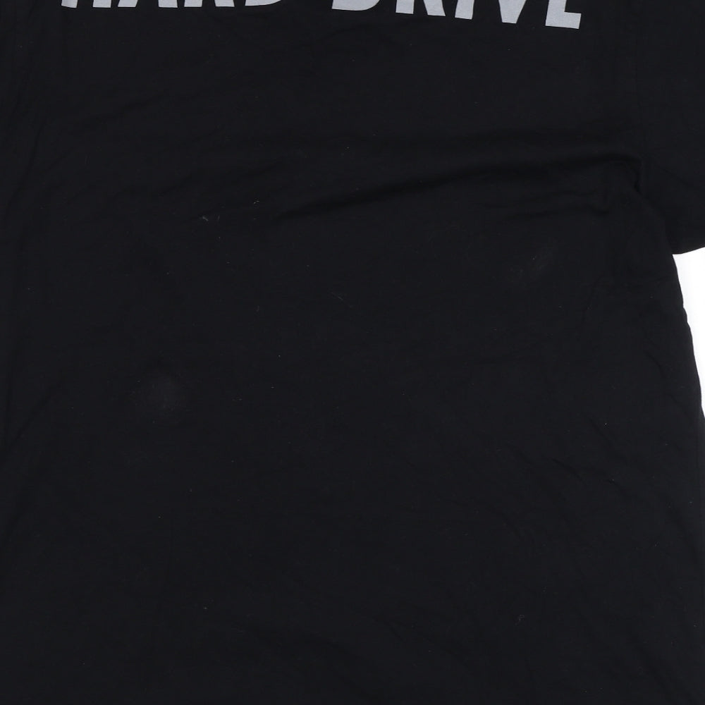 Surface To Air Mens Black Cotton T-Shirt Size XL Crew Neck - Hard Drive